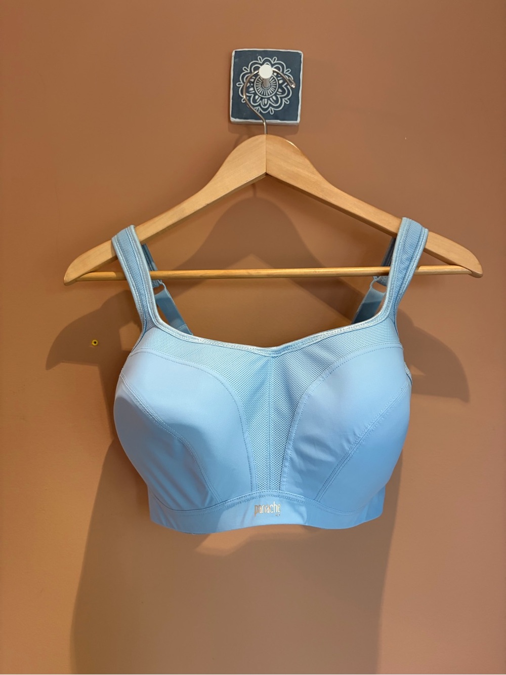 Panache Powder Light Blue Longline High-Impact Sports Bra